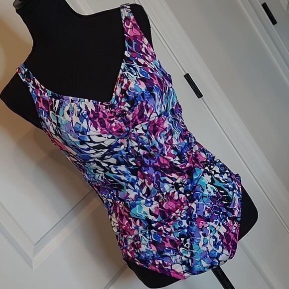 Aqua Green  sz L swimsuit,  tall - Picture 1 of 13